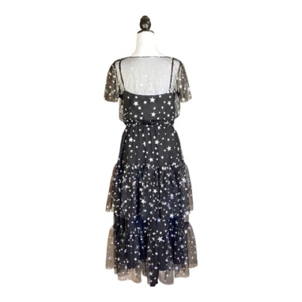 ModCloth Retro Glam Goth Whimsigoth Old Hollywood Celestial Star Tulle Dress M - Picture 3 of 8